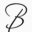 Black stylized capital letter B rendered as a flowing handwritten monogram on a light background.
