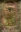 Painted plaster relief densely filled with ferns, woodland plants, animals, and a hidden bear emerging from the forest.