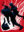 Silhouetted figures in motion against a vivid red background with swirling white forms, suggesting conflict or struggle.