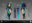 Character concept sheet showing front and back views of a fantasy-inspired costume design for The Trickster from Dead by Daylight, featuring peacock-inspired details and ornate blue garments.